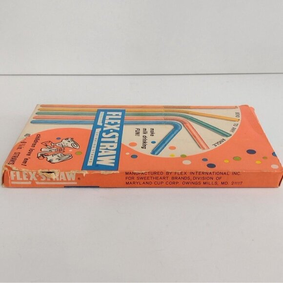 Vintage 1950s Flex Straw Drinking Paper Straws 8-1/4" Original Box 35ct - Picture 4 of 8